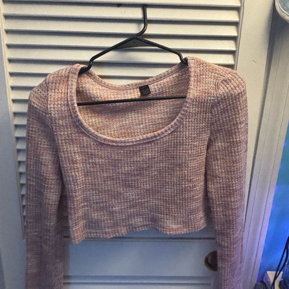 SHEIN Pink Scoop Neck Sweater